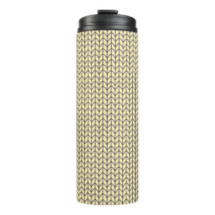 Garrafa Térmica Tumbler térmico do KNIT CREAM PRETO