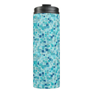 Garrafa Térmica Tumbler térmico do mosaico azul retrô
