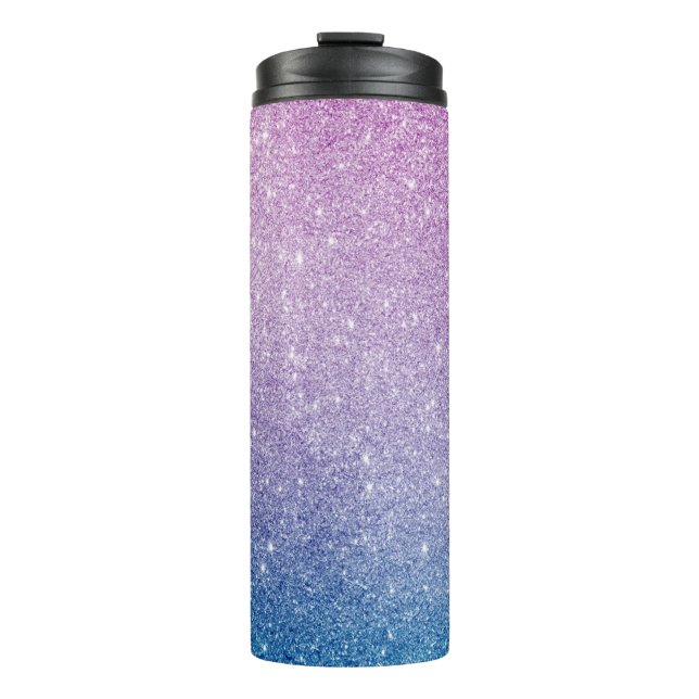 Garrafa Térmica Tumbler Térmico do Ombre da Glitter (Frente)