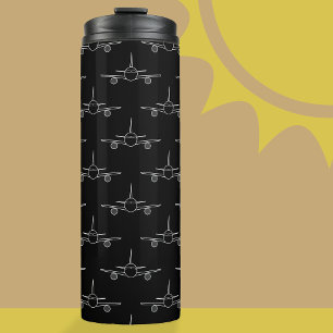 Garrafa Térmica Tumbler térmico do padrão de plano preto e branco