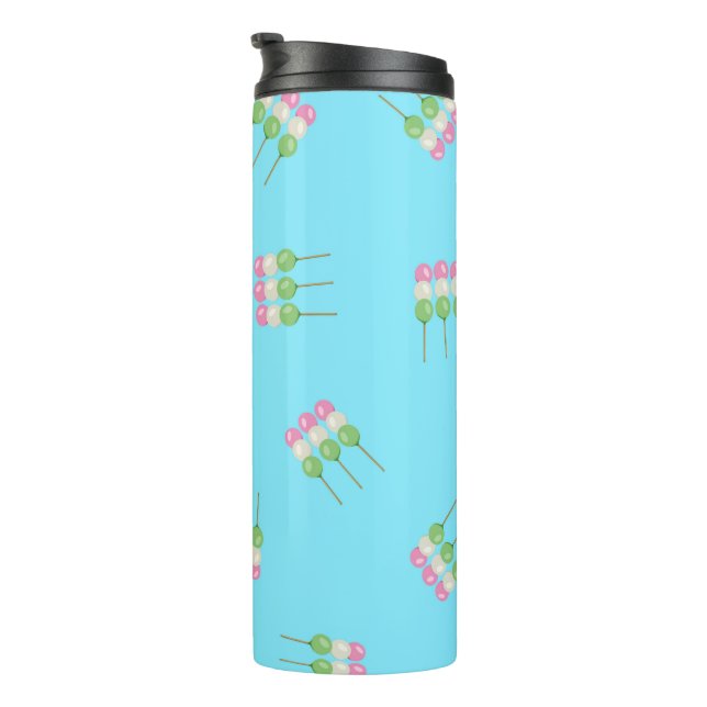 Garrafa Térmica Tumbler térmico do Pastel Dango Azul Anime (Rotação à direita)