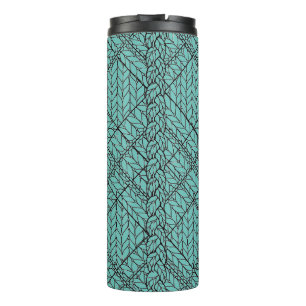 Garrafa Térmica Tumbler térmico do TEAL ARGYLE KNIT