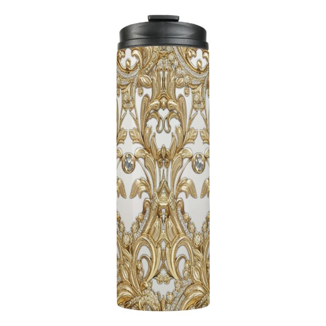 Garrafa Térmica Tumbler térmico Dourado decorativo (Frente)