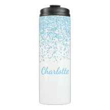Tumbler térmico feito sob encomenda Glittery azul