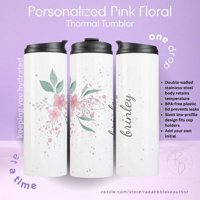 Garrafa Térmica Tumbler térmico flexível cor-de-rosa personalizado (Criador carregado)