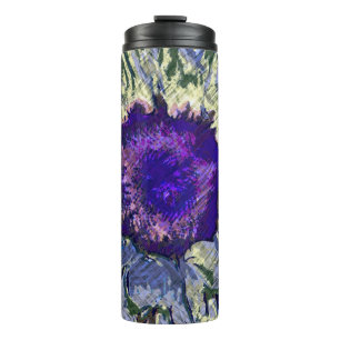 Garrafa Térmica Tumbler Térmico Flor Roxa