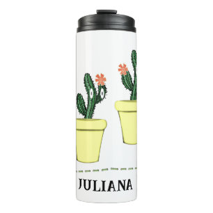 Garrafa Térmica Tumbler Térmico Floral Cactus