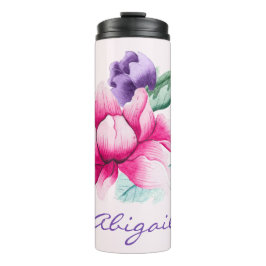 Garrafa Térmica Tumbler térmico floral cor-de-rosa chique de Boho