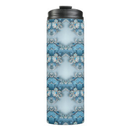 Garrafa Térmica Tumbler térmico Floral do Ornamentado Azul