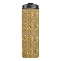 Tumbler térmico Floral do Ornamentado Dourado