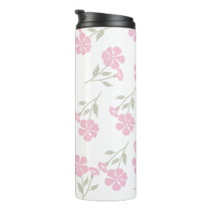 Garrafa Térmica Tumbler Térmico Floral Rosa Intenso Design Elegant
