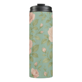 Garrafa Térmica Tumbler Térmico Floral Vintage