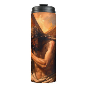 Garrafa Térmica Tumbler Térmico Jesus Carrega a Cruz