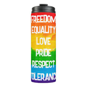 Garrafa Térmica Tumbler Térmico LGBT do Sinalizador Arco-Íris - Vi