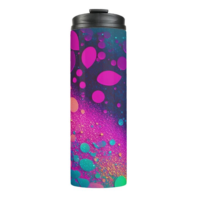 Garrafa Térmica Tumbler térmico Magenta Escuro - Glitter 12oz (Frente)