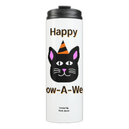 Garrafa Térmica Tumbler Térmico Meow-A-Ween Black Cat