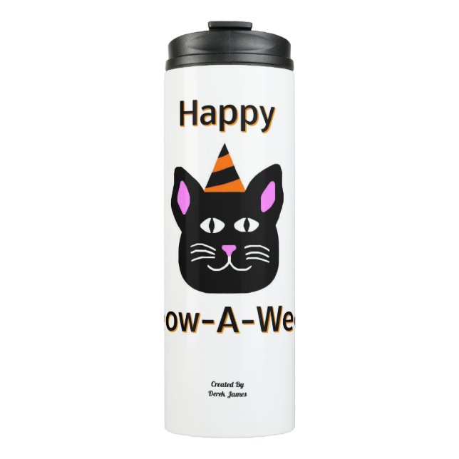 Garrafa Térmica Tumbler Térmico Meow-A-Ween Black Cat (Frente)
