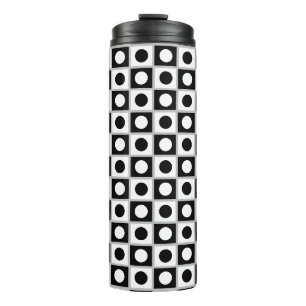 Garrafa Térmica Tumbler Térmico Moderno Abstrato Preto e Branco