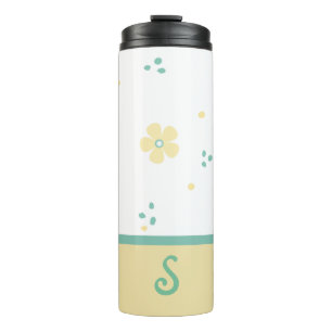 Garrafa Térmica Tumbler Térmico Monogramado Pontos e Flores