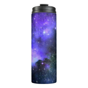 Garrafa Térmica Tumbler Térmico Noite Estrelada Galáxia Azul Escur