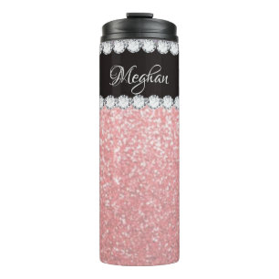 Garrafa Térmica Tumbler Térmico Personalizado com Diamante Rosa Gi