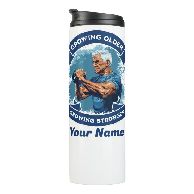 Garrafa Térmica Tumbler térmico personalizado crescendo mais forte (Rotação à direita)