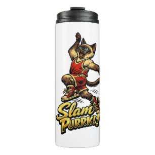 Garrafa Térmica Tumbler Térmico Personalizado de Basquete de Gato