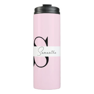 Garrafa Térmica Tumbler Térmico Personalizado de Pastel Rosa Elega