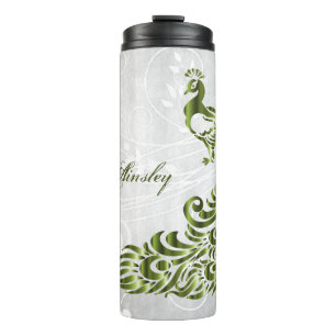 Garrafa Térmica Tumbler Térmico Personalizado de Peacock Verde