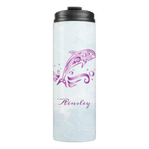 Garrafa Térmica Tumbler Térmico Personalizado do Golfinho Magenta