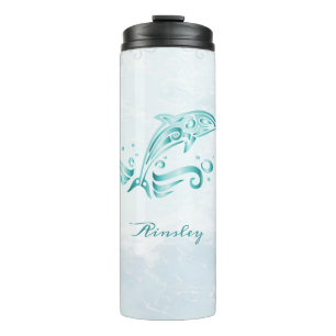 Garrafa Térmica Tumbler Térmico Personalizado do Golfinho Teal