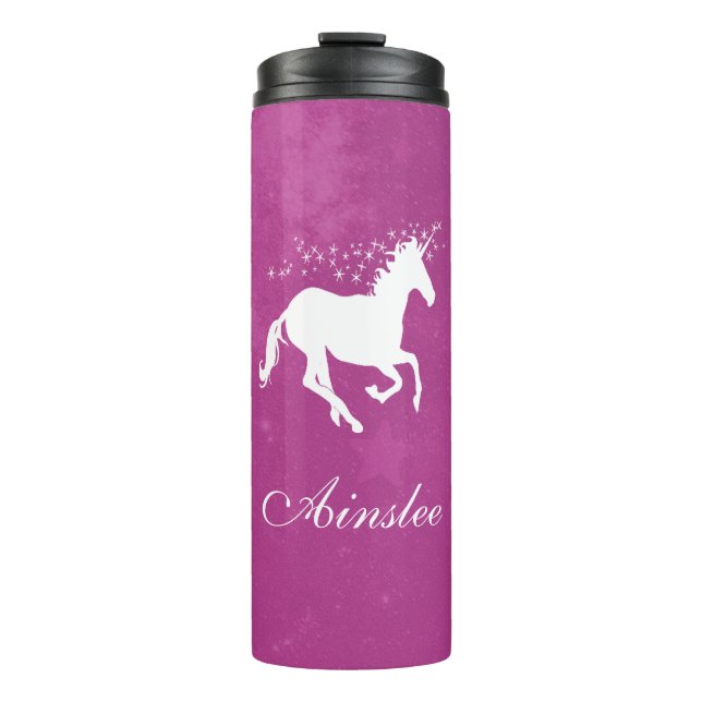 Garrafa Térmica Tumbler Térmico Personalizado do Magenta Unicorn (Frente)