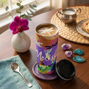 Garrafa Térmica Tumbler Térmico Personalizado Mod dragonflies