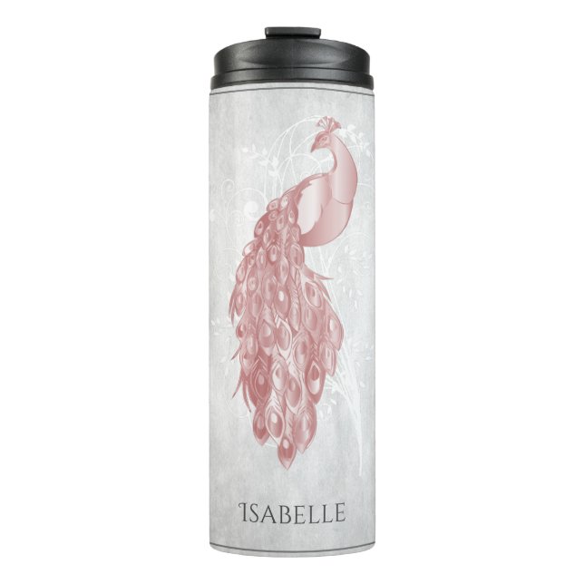 Garrafa Térmica Tumbler Térmico Personalizado para Peacock Rosa El (Frente)