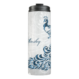 Garrafa Térmica Tumbler Térmico Personalizado Pavão Azul
