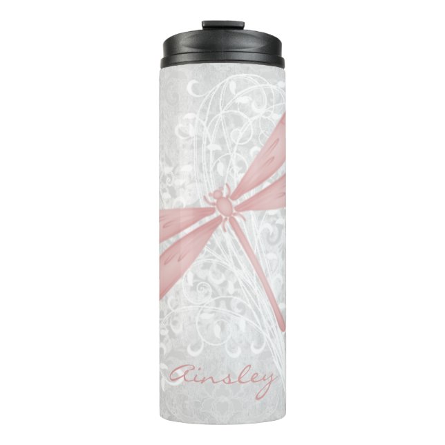 Garrafa Térmica Tumbler Térmico Personalizado por Dragonfly Rosa (Frente)