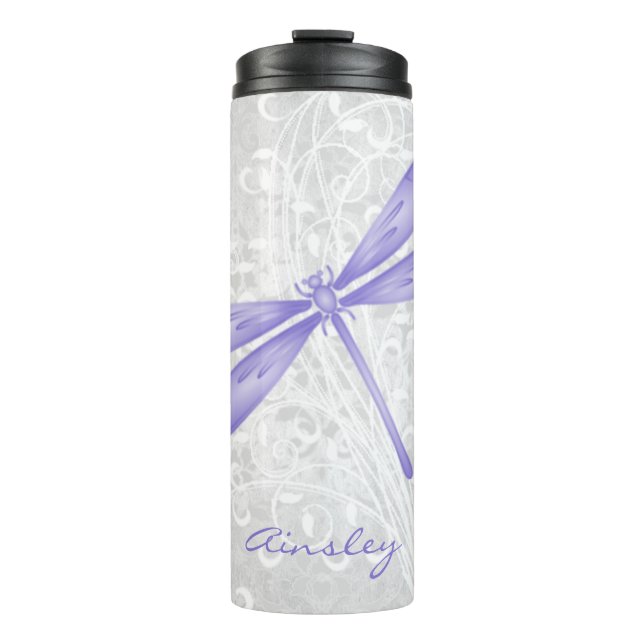 Garrafa Térmica Tumbler Térmico Personalizado por Dragonfly Roxo (Frente)