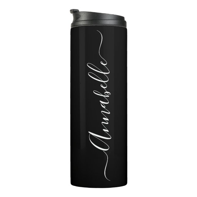 Garrafa Térmica Tumbler Térmico Personalizado Preto e Branco (Rotação à direita)