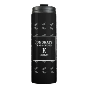 Garrafa Térmica Tumbler térmico personalizado preto e branco