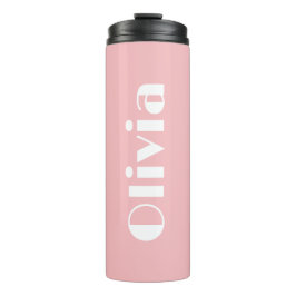 Garrafa Térmica Tumbler Térmico Personalizado Rosa Com Tampa
