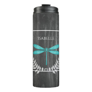 Garrafa Térmica Tumbler Térmico Personalizado Rustic Dragonfly Tea