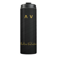 Tumbler Térmico Premium de Padrão Preto Elegante