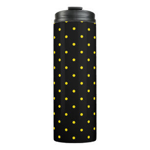 Garrafa Térmica Tumbler Térmico Preto com Bolinhas Amarelas