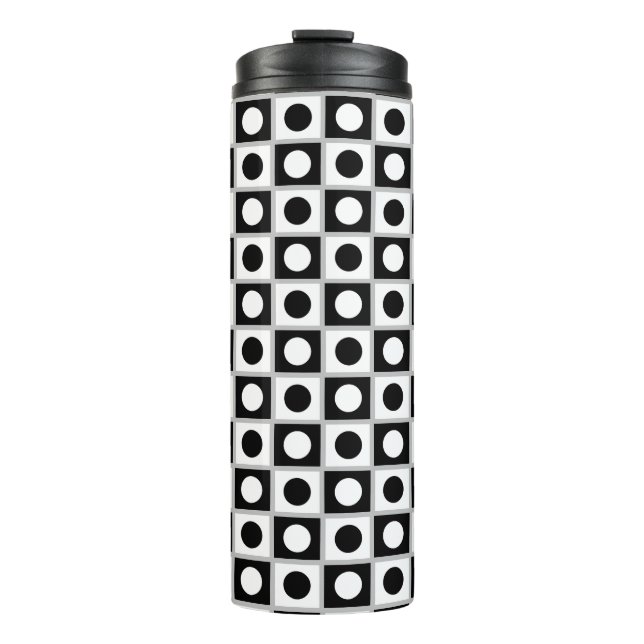 Garrafa Térmica Tumbler térmico preto e branco Abstrato moderno (Frente)