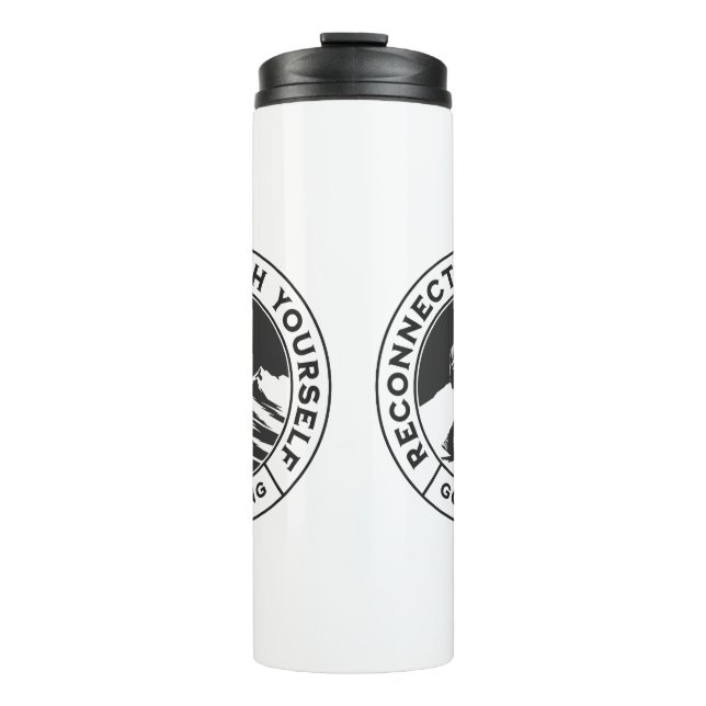 Garrafa Térmica Tumbler térmico preto e branco para hikers (Frente)