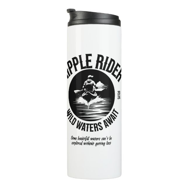 Garrafa Térmica Tumbler térmico preto e branco para Kayakers (Rotação à direita)