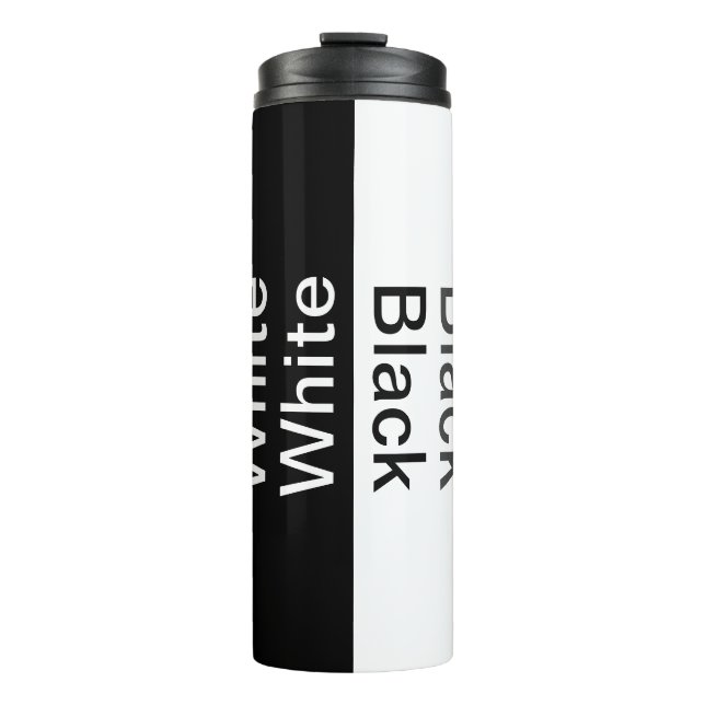 Garrafa Térmica Tumbler térmico preto e branco personalizado (Frente)