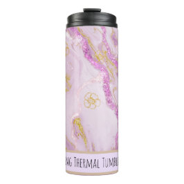 Garrafa Térmica *~* Tumbler Térmico QR do Marble SWAG Cor-de-rosa