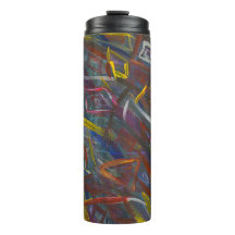 Tumbler térmico "Quadrados" colorido do abstrato