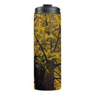 Garrafa Térmica Tumbler Térmico Queda Pintura em Árvore Amarela